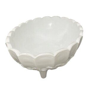 Vintage‎ Indiana Milk Glass Oval Footed Fruit Bowl Farmhouse Home Decor Classic